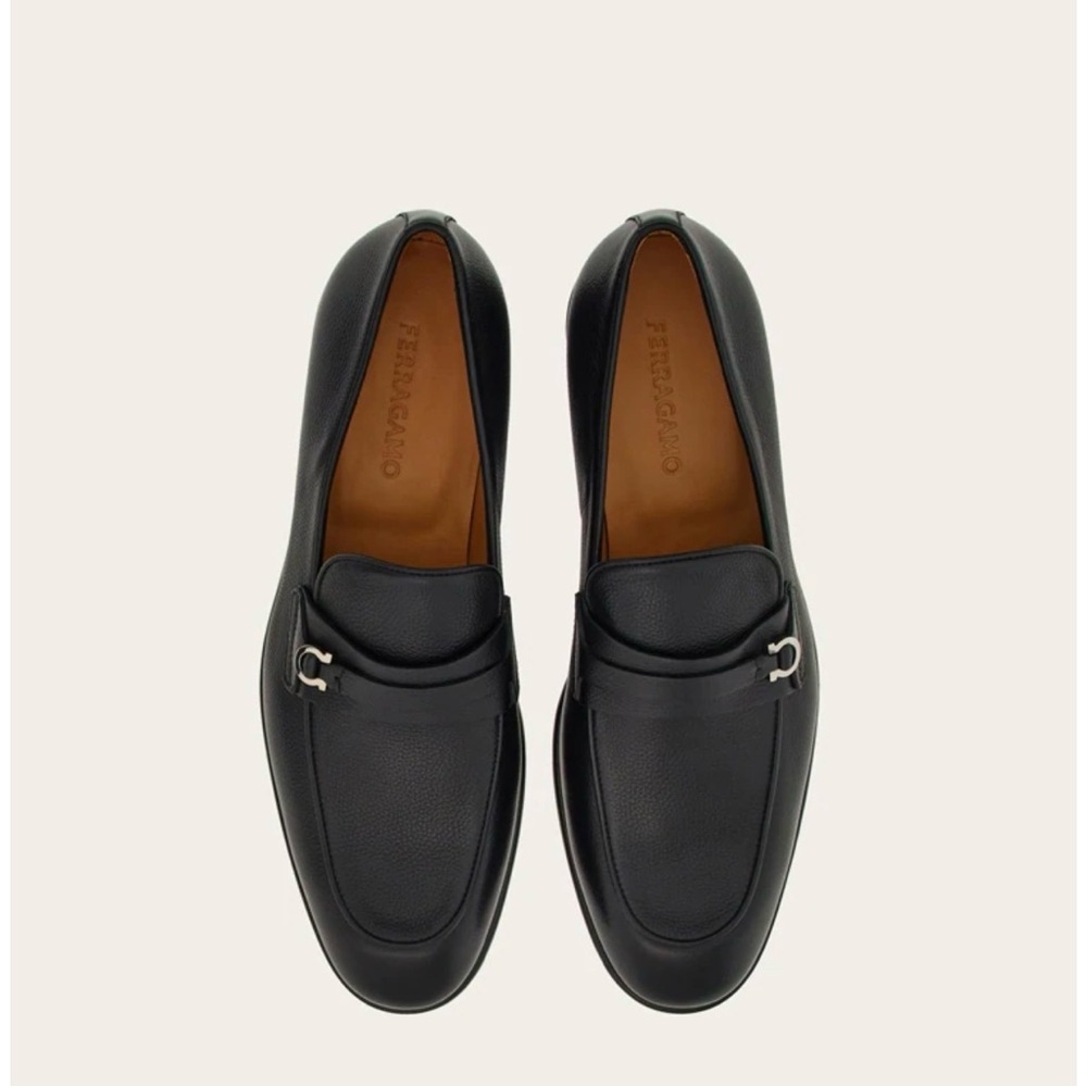 Salvatore Ferragamo Black Leather Bit Loafers